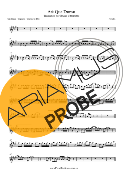 Péricles Até Que Durou score for Tenor-Saxophon Sopran (Bb)