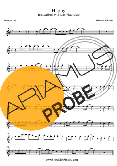 Pharrell Williams Happy score for Trompete