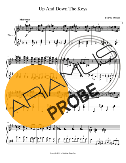 Phil Ohman Up And Down The Keys score for Klavier