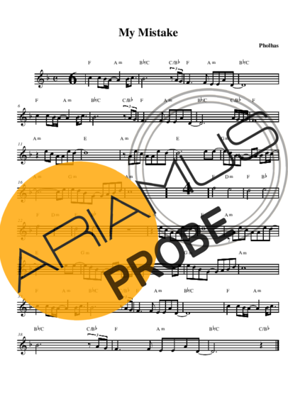 Pholhas My Mistake score for Alt-Saxophon