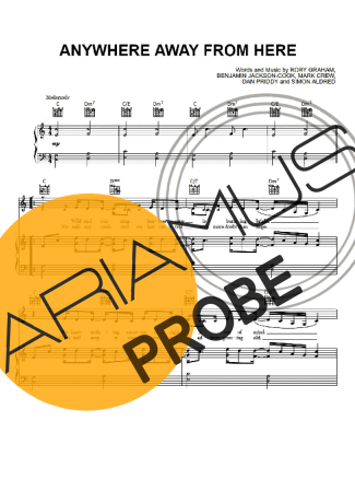 Pink Anywhere Away From Here score for Klavier