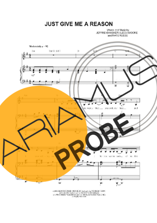 Pink Just Give Me A Reason Partituren für Klavier