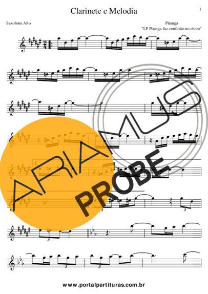 Pitanguinha Clarinete e Melodia score for Alt-Saxophon