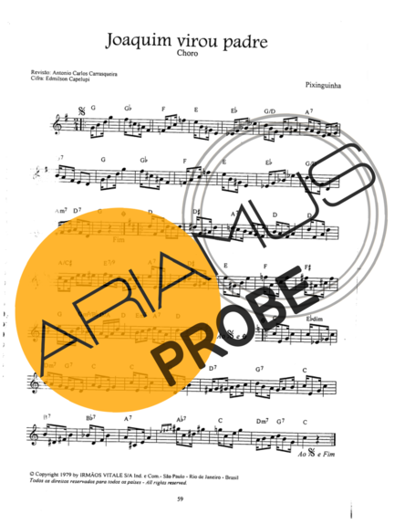 Pixinguinha Joaquim Virou Padre score for Cavaco (kleine Gitarre)