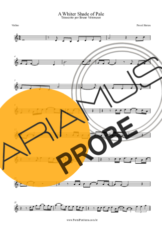 Procol Harum A Whiter Shade Of Pale score for Violine