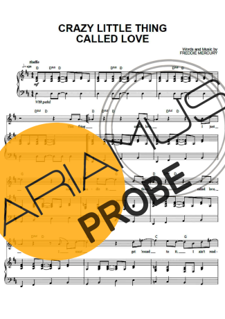 Queen Crazy Little Thing Called Love score for Klavier