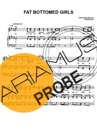 Queen Fat Bottomed Girls score for Klavier