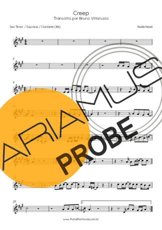 Radiohead Creep score for Tenor-Saxophon Sopran (Bb)