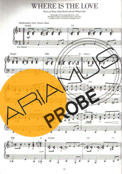 Ralph MacDonald Where Is The Love score for Klavier