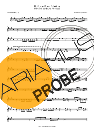 Richard Clayderman Ballade Pour Adeline score for Alt-Saxophon