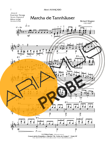 Richard Wagner Marcha de Tannhauser score for Akustische Gitarre
