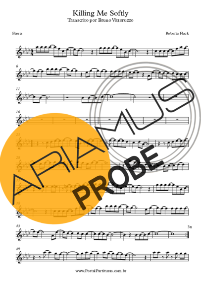 Roberta Flack Killing Me Softly score for Floete