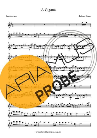 Roberto Carlos A Cigana score for Alt-Saxophon