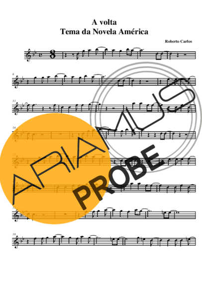 Roberto Carlos A Volta (Novela América) score for Alt-Saxophon