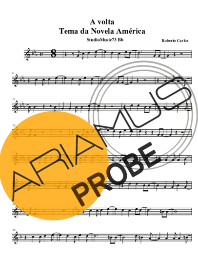 Roberto Carlos A Volta (Novela América) score for Tenor-Saxophon Sopran (Bb)