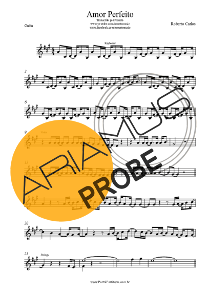 Roberto Carlos Amor Perfeito score for Mundharmonica