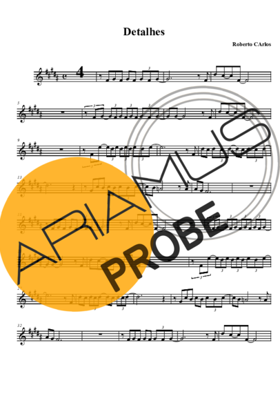 Roberto Carlos Detalhes score for Tenor-Saxophon Sopran (Bb)