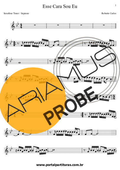 Roberto Carlos Esse Cara Sou Eu (Novela Salve Jorge) score for Tenor-Saxophon Sopran (Bb)