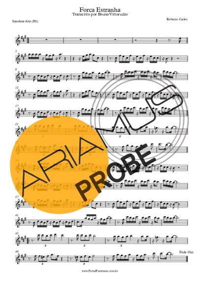 Roberto Carlos Força Estranha score for Alt-Saxophon