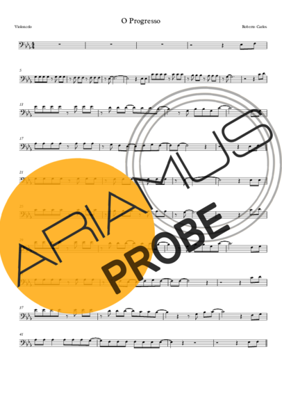 Roberto Carlos O Progresso score for Cello