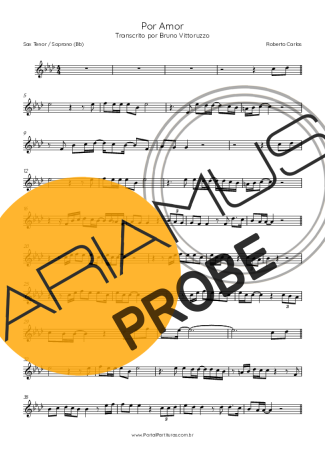 Roberto Carlos Por Amor score for Tenor-Saxophon Sopran (Bb)