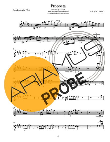 Roberto Carlos Proposta - Teclado score for Alt-Saxophon