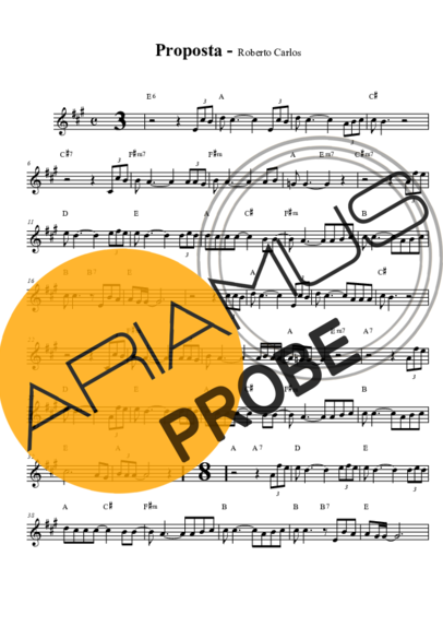 Roberto Carlos Proposta score for Tenor-Saxophon Sopran (Bb)