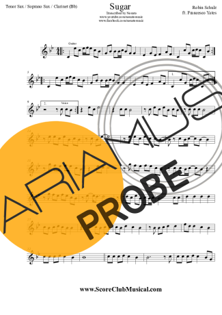 Robin Schulz Sugar score for Klarinette (Bb)