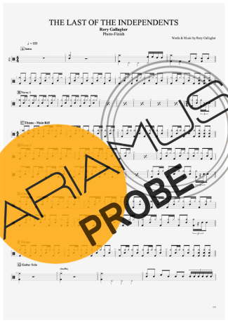 Rory Gallagher The Last Of The Independents score for Schlagzeug