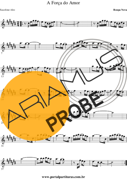 Roupa Nova A Força do Amor score for Alt-Saxophon