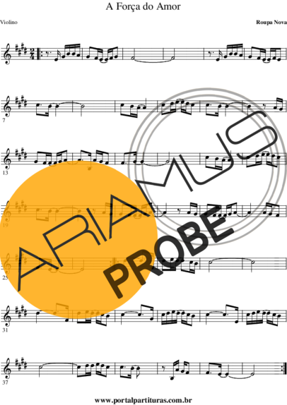 Roupa Nova A Força do Amor score for Violine