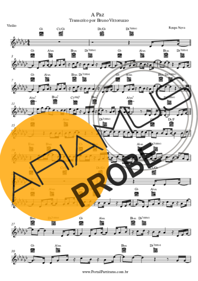 Roupa Nova A Paz score for Akustische Gitarre