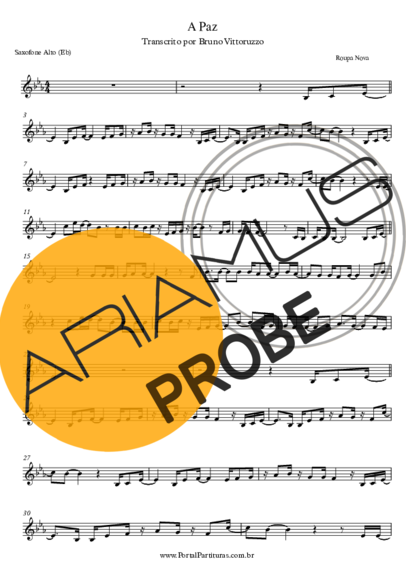 Roupa Nova A Paz score for Alt-Saxophon