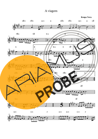 Roupa Nova A Viagem score for Alt-Saxophon