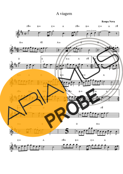 Roupa Nova A Viagem score for Tenor-Saxophon Sopran (Bb)