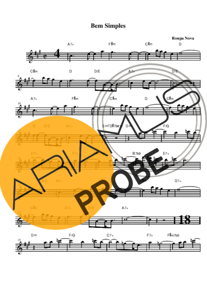 Roupa Nova Bem Simples score for Alt-Saxophon