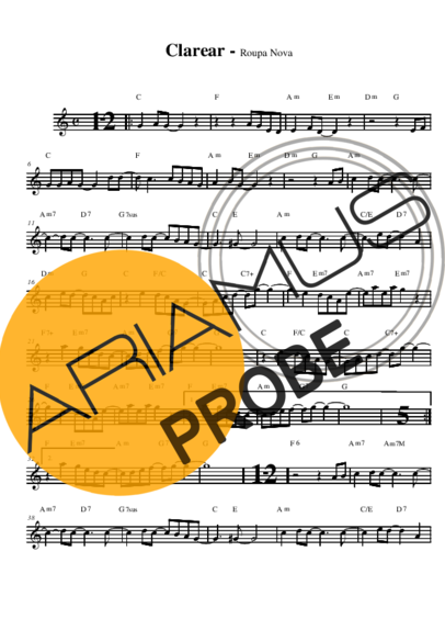 Roupa Nova Clarear score for Alt-Saxophon