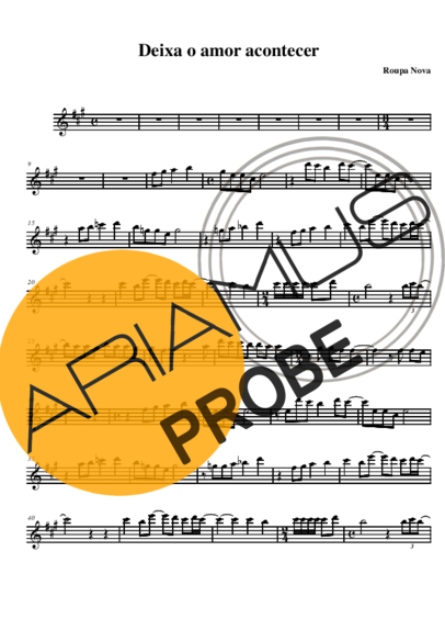Roupa Nova Deixa o Amor Acontecer score for Alt-Saxophon