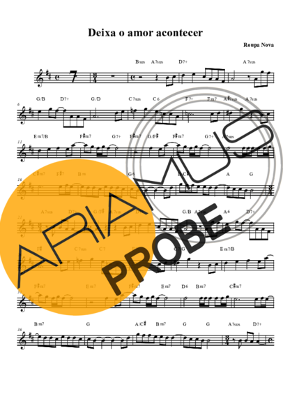 Roupa Nova Deixa o Amor Acontecer score for Tenor-Saxophon Sopran (Bb)