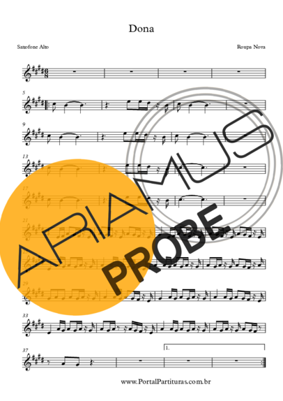 Roupa Nova Dona score for Alt-Saxophon