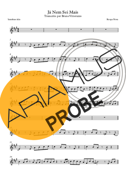 Roupa Nova Já Nem Sei Mais score for Alt-Saxophon