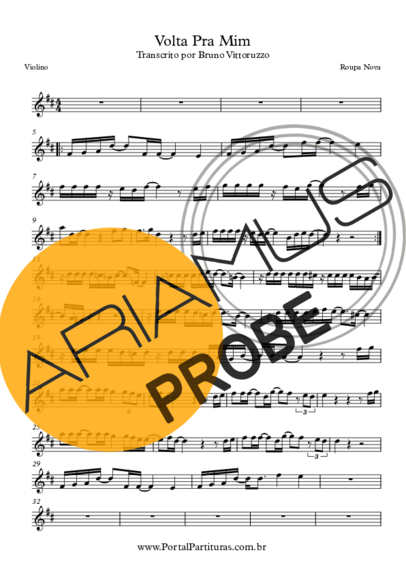 Roupa Nova Volta Pra Mim score for Violine