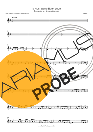 Roxette It Must Have Been Love score for Tenor-Saxophon Sopran (Bb)