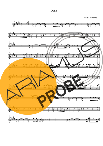 Sá e Guarabyra Dona score for Alt-Saxophon