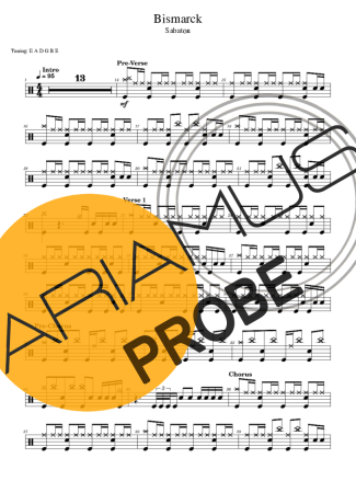Sabaton Bismarck (1) Partituren für Schlagzeug