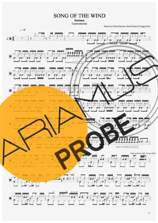 Santana Song Of The Wind score for Schlagzeug