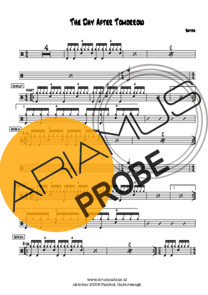 Saybia The Day After Tomorrow score for Schlagzeug