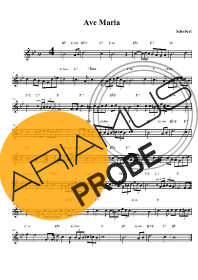 Schubert Ave Maria score for Tenor-Saxophon Sopran (Bb)