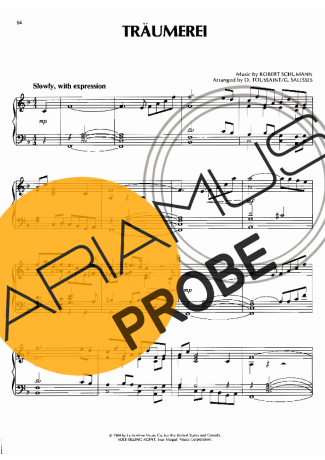 Schumann Traumerei score for Klavier