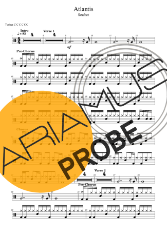 Seafret Atlantis score for Schlagzeug